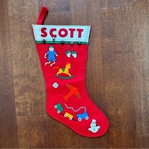Vintage Felt Christmas Stocking, Handmade